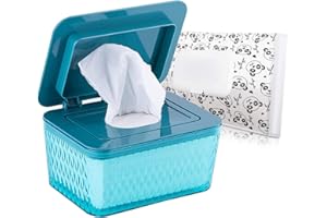 Umtiti Wipes Dispenser & Pouch, Wipes Case with Moisture Seal, Non-Slip Feet & Fresh-Sealing Design, Dustproof Container (GN+Panda)