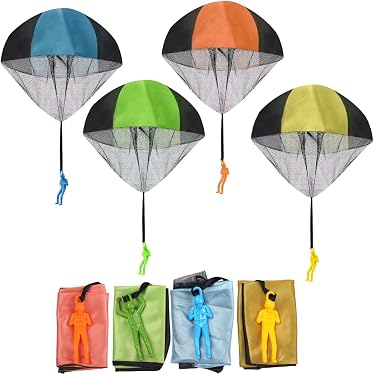 10 Pièces Parachutes Jouets à Lancer - Figurines Parachutistes Pour Enfants - Jeu Plein Air