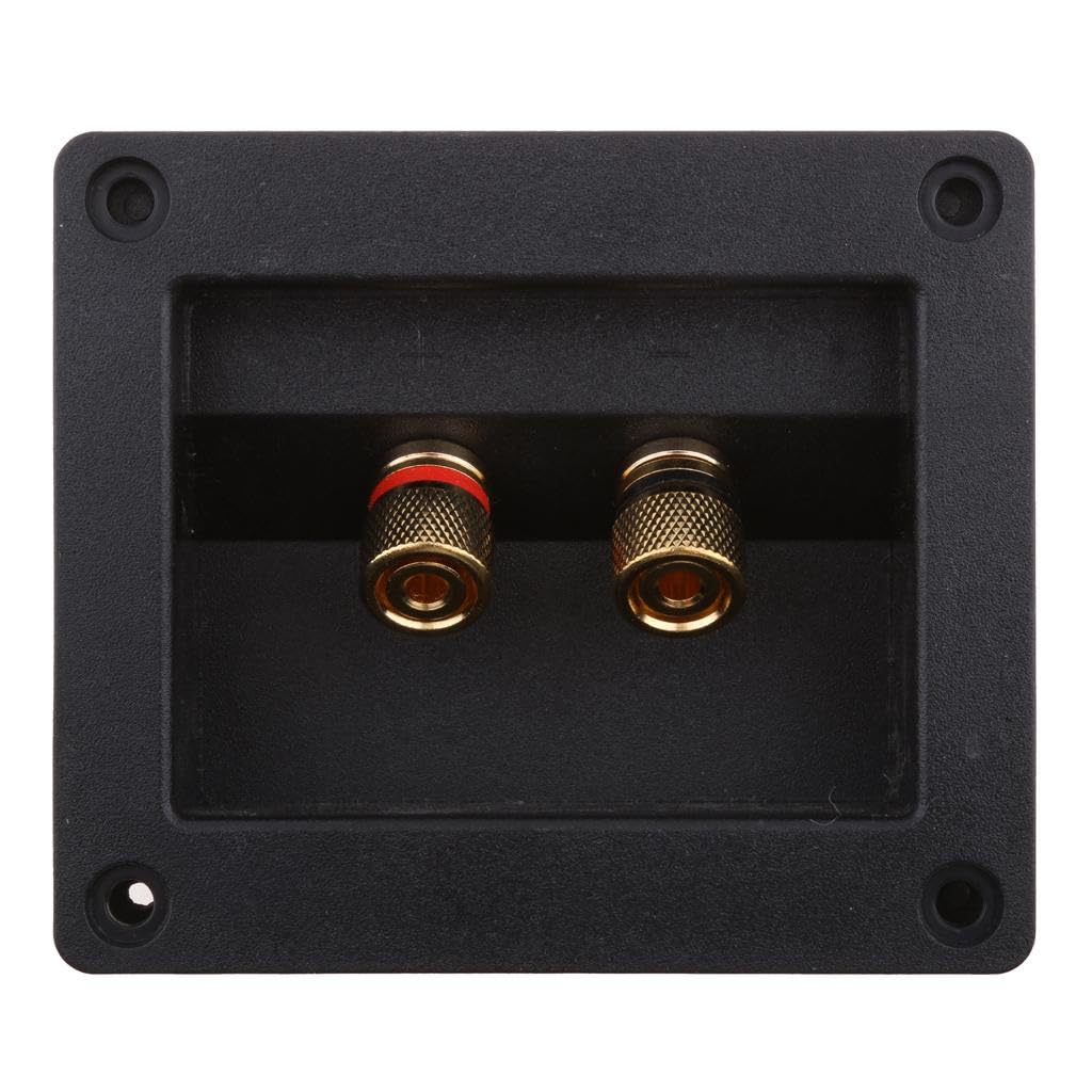 MERISHOPPÂ® Car Stereo 2-Way Speaker Box Terminal Square Spring Cup Connectors Black