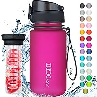 720°DGREE Kinder Trinkflasche “uberBottle“ - 350ml - Auslaufsicher, BPA-Frei - Für Schule, Kindergarten, Mädchen & Jungs ab 3 Jahre - Kleine Wasserflasche - Leicht, Bruchsicher, Früchtebehälter