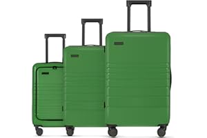 ETERNITIVE E1 Reisekoffer aus ABS Hartschalenkoffer mit TSA-Schloss, Rollen 360, Halterung für Handy und Getränk