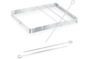 com-four® Set di accessori per griglia da 7 pezzi per spiedini - accessorio per griglia per griglie a carbone e a gas - spiedini per kebab con supporto (01 pezzi - Attacco per griglia kebab)