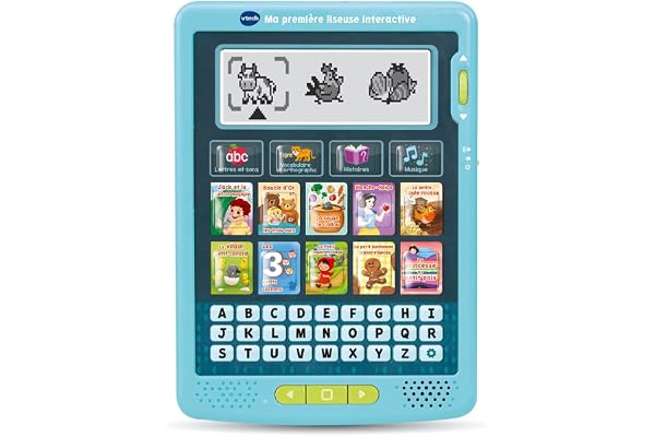 VTech - Ma Première Liseuse Interactive - Histoires à Lire et Écouter - Liseuse Enfant avec Écran Animé, Musique et Jeux Éducatifs - Jeu Lecture - Cadeau Enfant de 3 Ans à 7 Ans - Contenu en Français