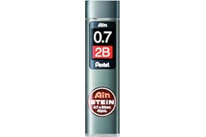 Pentel C277-2BO - Recambio de Minas para portaminas (0,7 mm 2B), negro