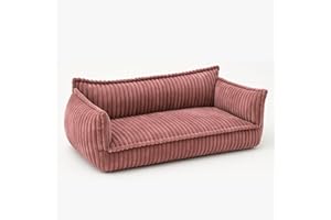 ‎CHILLY PILLEY chilly pilley Kinder-Sofa aus Cord, Gemütliche Kindercouch mit Rippenmuster (Rosa)