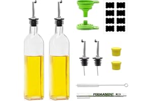 Cosyres Botellas dispensadoras de aceite de oliva y vinagre de 500 ml de aceite de oliva con regaderas