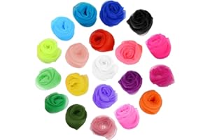 Anyasen Foulard 20 Pezzi Sciarpe Danza Sciarpe di Giocoleria Sciarpe Band Sciarpa di Magiche magia Gioco veli Piccoli fazzoletti Colorati Chiffon per Festa Accessorio Decorazione (20 Colore)