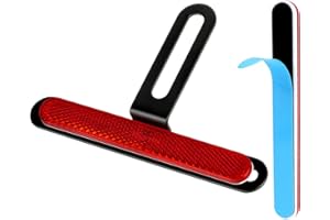 AYBUY Catadioptre Moto Homologué E4, Catadioptre Universel de Rouge étroit avec Réflecteur de Plaque D'immatriculation Court T-Holder pour Vélo Oeil de Chat Autocollant Reflecteur,Style de Colle