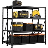 Black Heavy Duty Industrial Racking With Metal Shelves 1830mm H x ...