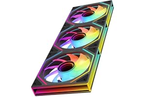 Jungle Leopard Prism6MAX-X3 RGB PC Ventilateur 120MM 3er Pack[Trois miroirs infinis à côté][HDB]58.36CFM/1850RPM/28LEDs 5V3PIN ARGB et 12V4PIN PWM Ventilateur (Noir)