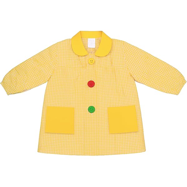 KINKIES Bata De Guardería Y Colegio - Babi Infantil Con Dos Bolsillos Y Puños Ajustados, 100% Poliéster, Lavable A 30º, Para Niñas Y Niños, Corte Europeo