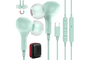 ASKUBSKU Cuffie USB C per Galaxy A55 5G A54 A34 Samsung A35 A36 A53 S24 FE, Magnetici Auricolari Tipo C con Microfono a Cavo Cuffie per iPhone 16e 15 Pro Google Pixel 9 Pro 8a 7 Xiaomi 14 15 POCO X7 iPad Air