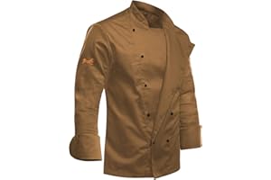 strongAnt - Chaqueta de cocinero para hombre easyClean, incluye botones de bola. Chaqueta de panadero de manga corta/manga larga, fácil de planchar, estilo slim fit