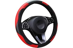 panthem - Coprivolante in pelle, traspirante, antiscivolo, elasticizzato, in fibra di carbonio, stile sportivo, senza anello interno, dimensioni universali, 37-39 cm (rosso)