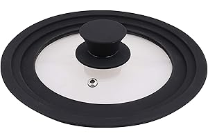 URBN-CHEF Multi Size Replacement Silicone and Glass Lid fits 18cm, 20cm & 22cm Saucepans & Pots