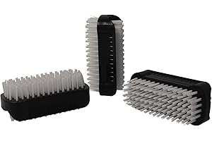 PARSA BEAUTY Zestaw 3 sztuk dwustronnych szczotek w kolorze czarnym w zestawie szczotki do paznokci / szczotka do mycia rąk do łazienki, WC, umywalki, warsztatu PARSA