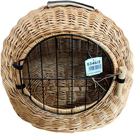 The Somerset Shop Medium Igloo Cave Basket For Cat and Small Dog, Wicker Pets Travel Carrier