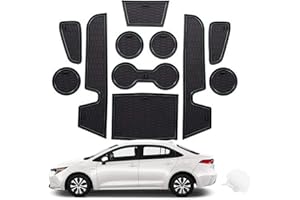 CDEFG Compatible with Toyota Corolla E210 2019-2022 UK Rubber Mats, Non-Slip Mats Centre Console Anti-Slip Cup Drink Holder Rubber Mat Armrest Storage Pads Door Slots Car Interior Accessories (Black)