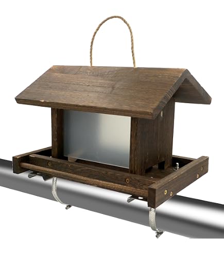 Mangeoire Oiseaux Bois Grande Capacité 2.5L - Support Clôture Ou Suspension