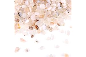 'Swpeet 1Pound Marine Milky Agate Bulk Stone Large Gemstone Crushed Pieces 0.35-0.5'' inch Tumbled Stone Chips Crushed Natural Crystal Quartz Perfect for Jewelry Making Home Decoration'