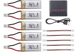 ZYGY 5St. 3.7V 180mah Lithium Akku & 5in1 Ladegerät für A20 A20W RC Quadcopter