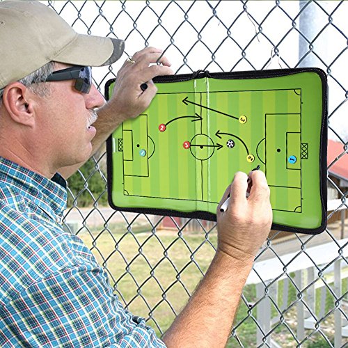 GHB Coaches Taktiktafel Taktiktafel fussball Coach-board mit Stifte, Radiergummi, Magneten - 3