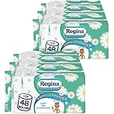 Regina Kamillenpapier 3-lagiges Toilettenpapier, 96 Rollen-Packung (6 x 16 Einzelpackungen), 150 Blatt pro Rolle, Sanft und z