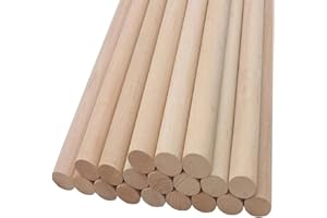 Awan Marketing Pack of 25 Multipurpose Broom Handle, Mop Handle, Broomstick Pole, Plant Support Sticks for Garden 15/16 23-24mm Diameter 120cm Long Wooden Handle