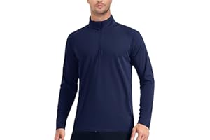 EKLENTSON Men's Sun Protection Long Sleeve T-Shirt UPF 50+ 1/4 Zip Up Lightweight Performance Running Rash Guard Top