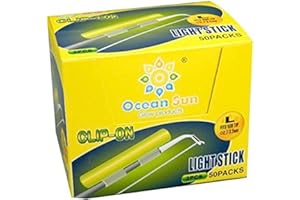 Saim Fishing Glow Sticks, 2.7 x 3.2mm Fishing Light Stick Fishing Green Fluorescent Light 50 Bags 100 Pcs