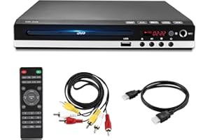 PopuLike DVD Player for TV, 1080P Multi Region Free DVD Player with HDMI/AV Output, USB 2.0 Input, Microphone Port, Remote Control, Supports PAL/NTSC Formats for Home Use