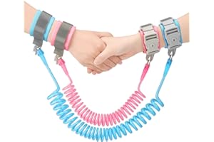 Anyfirst 2.5M Correa de Seguridad Para Niños Antiperdida, Girar 360 Grados Correa Niños Adecuado Para Actividades al Aire Libreverde, Azul+Rosa