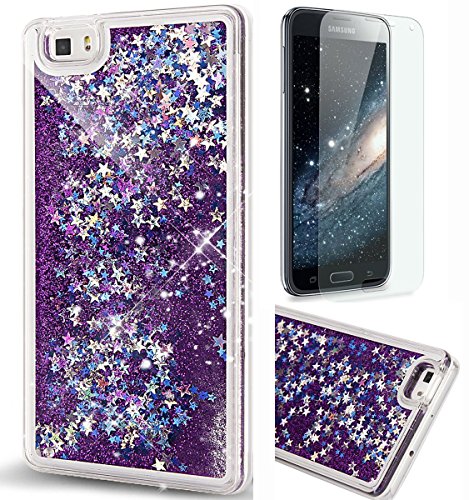 Preisvergleich Produktbild Nnopbeclik Huawei P8 Lite Hülle 3D Flüssigkeit Schutzhülle Transparent Durchsichtige Handytasche Glänzend Glitzer Star Sterne Fließen Flüssig Flüssigkeit Handyhülle Handy Hülle Case Tasche Crystal Case Durchsichtig Schutzhülle Etui Bumper Für Huawei P8 Lite + 1x Display Schutzfolie Folie