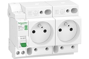 SCHNEIDER ELECTRIC SCHNEIDER - Combinado Interruptor Automático + 2 Tomas 1P+N 16A - Modelo Resi9 XE, Tensión 230V, Frecuencia 50Hz, Tomas 2P+T Integradas, Compacto y Seguro para Viviendas Nuevas o Renovadas