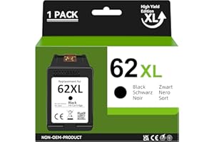 CARTRIGO Wkład atramentowy 62 XL wymienny do HP 62 czarny XL wkład do wkładu HP 62XL do Envy 5640 5540 7640 5547 5548 5642 5644 OfficeJet 5740 5742 200 250 (1 opakowanie)