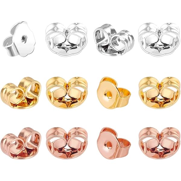 24 Chiusure Per Orecchini A Farfalla - Anallergiche, 5x5.5mm | Per Borchie E Ganci - Foto 2