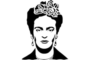 LaserCad Schablone Celebrity Portrait (FK10, frida kahlo face motif, DIN A4) Graffiti Stencil für Airbrush, Wand Kunst und Malen