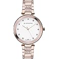 Giordano Eleganza Collection Analog Watch for Women with Color Variant, and Crystal Studded Metal Strap to Complement Your Look, Gift for Women - A2037