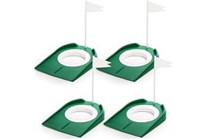 Jucoan 4 Stück Golf-Puttingbecher und Flagge, Kunststoff, Golf-Trainings-Putter, Ausrüstung, Golf-Loch, Trainingshilfen, Geschenke für Männer, Frauen, Kinder, drinnen und draußen, Hinterhof