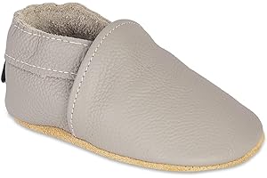 HMIYA Weiche Leder Krabbelschuhe Babyschuhe Lauflernschuhe mit Wildledersohlen für Jungen und Mädchen 0-6 Monate 6-12 Monate 12-18 Monate 18-24 Monate