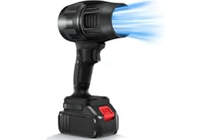 ‎CANDEON Akku Laubbläser Turbo Gebläse, Mini Laubbläser Mit 21V 1300mah Akkus Und Ladegerät, 800W 35000U/Min Tragbarer Elektrische Staubgebläse Handgebläse Luftbläser Schneefräse zum Laub, Staub, Schnee
