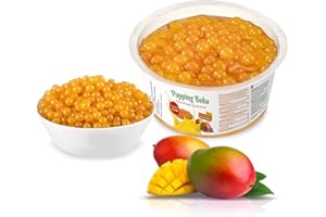D&O Nature Products Bubble Tea Perlen MANGO - Boba Perlen - 490g Original Popping Boba Fruchtperlen für Bubble Tea - 100% Vegan und Glutenfrei - Genuss für Augen und Gaumen!