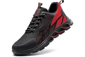 PAQOZKC Męskie buty robocze S3, buty ochronne, antypoślizgowe, stalowe noski, komfort, sportowe, ochronne, oddychające, rozmiar 37-48 EU