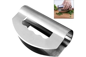 iwobi Coltello Mezzaluna,Mezzelune da Insalata in Acciaio Inox Tritatutto per Insalata,Doppia Lama