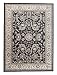 Produktbild Kleiner traditioneller Perserteppich - Schwarz Anthrazit Creme - Perser Keshan Ziegler Orientalisches Nain Muster - Ferahan Meander Blumen Ornamente - Top Qualität Pflegeleicht Teppich " EMIRAT " 120 x 170 cm