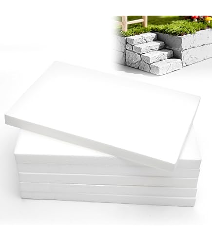 LUPATDY 6 Pannelli In Schiuma Rigida, 30 X 20 X 2 cm, Modello Fai Da Te, Piastra In Schiuma Ad Alta Densità, Blocchi Di Base Diorama, Polistirolo Pannelli Per Modellazione Paesaggistica (Blu