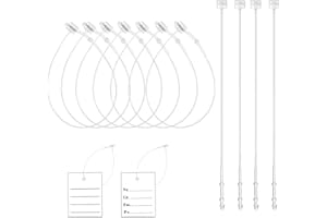 Hezhou 2000 Piezas de Plástico para Etiquetas de 18 cm - Cierre Transparente a Presión - Hilos de Seguridad Loop Pins para Fijación Sin Pistola