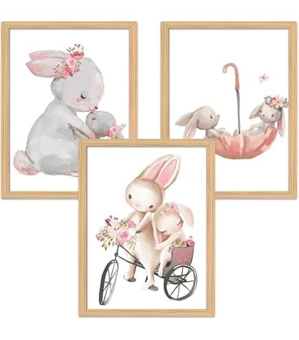 3 Affiches Prénom Bébé Personnalisées - Déco Murale Chambre Enfant Rose Fleur Cygne - Format A3 (30x40 Cm)