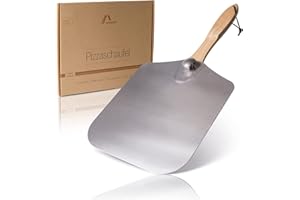 Amazy Pala Pieghevole Pizza – Paletta con manico in alluminio e legno per infornare pane e pizza nel forno a pietra