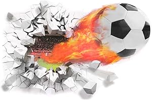 YunBey 3D Wandtattoo Fussball Breakthrough Fussball Wand Sticker Abnehmbaren Wandaufkleber für Kinderzimmer Jungen Fußball Deko für Jugendzimmer Wohnzimmer